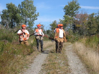 Hunting with friends in Maine.